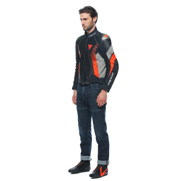 SUPER RIDER 2 Absoluteshell™ Jacke - Black/Dark-Gull-Gray/Fluo-Red