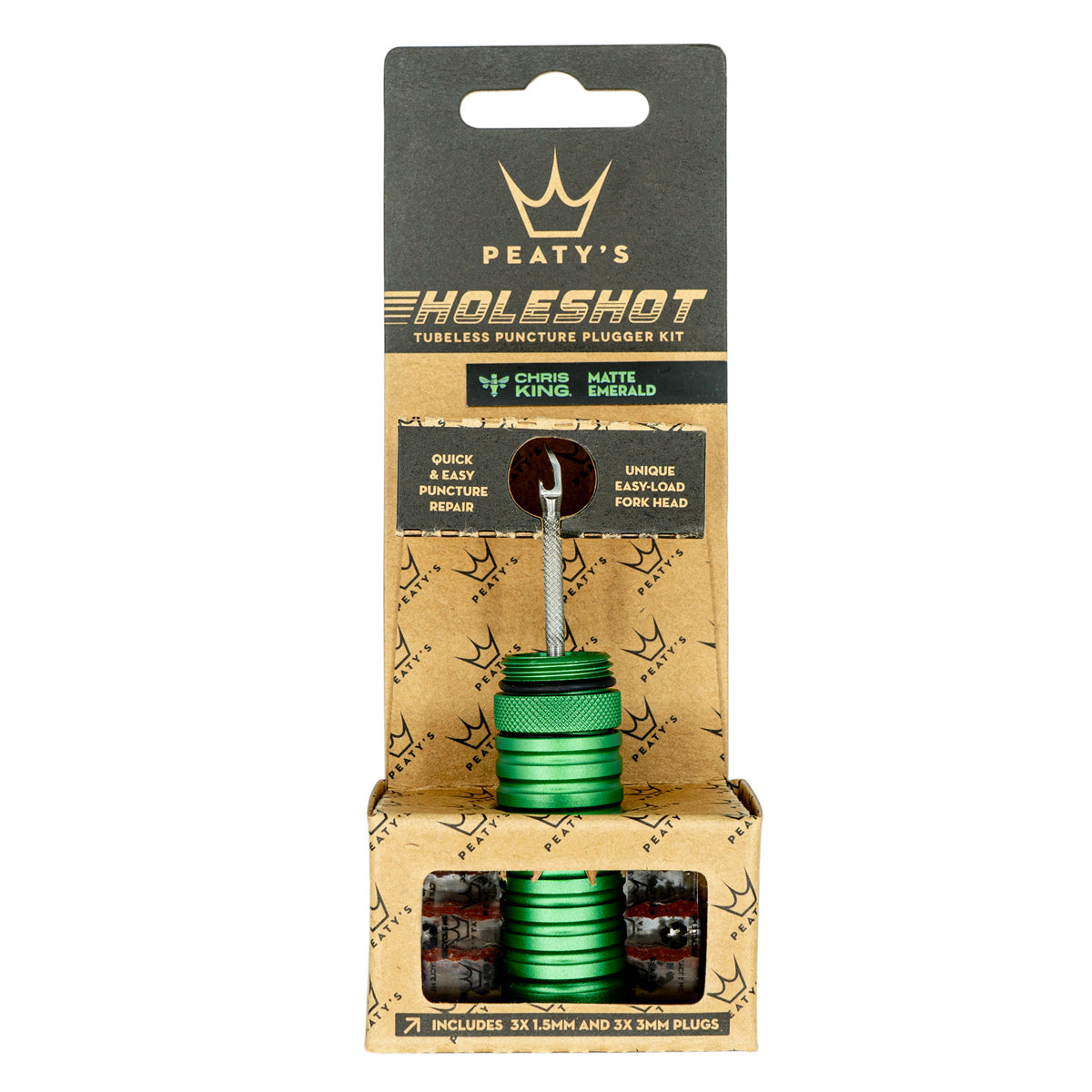 Holeshot Tubeless Puncture Plugger Kit - Emerald
