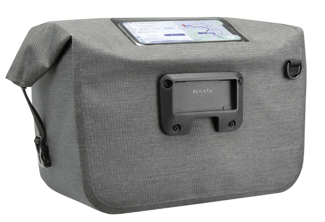 KLICKfix Lenkertasche Lightpack Max Waterproof 10L - tweed grau