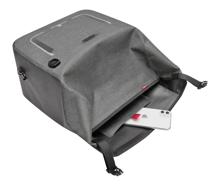 KLICKfix Lenkertasche Lightpack Max Waterproof 10L - tweed grau