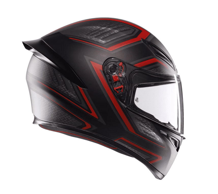 K1 S Casco E2206 - SLING Negro Mate/Rojo