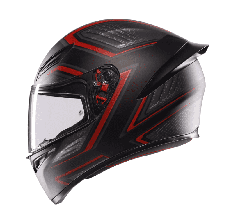 K1 S Casco E2206 - SLING Negro Mate/Rojo