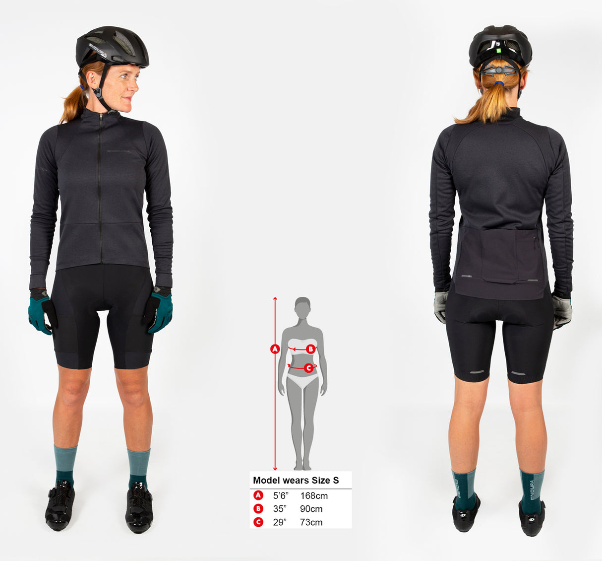 Damen GV500 Trikot (langarm) - Schwarz