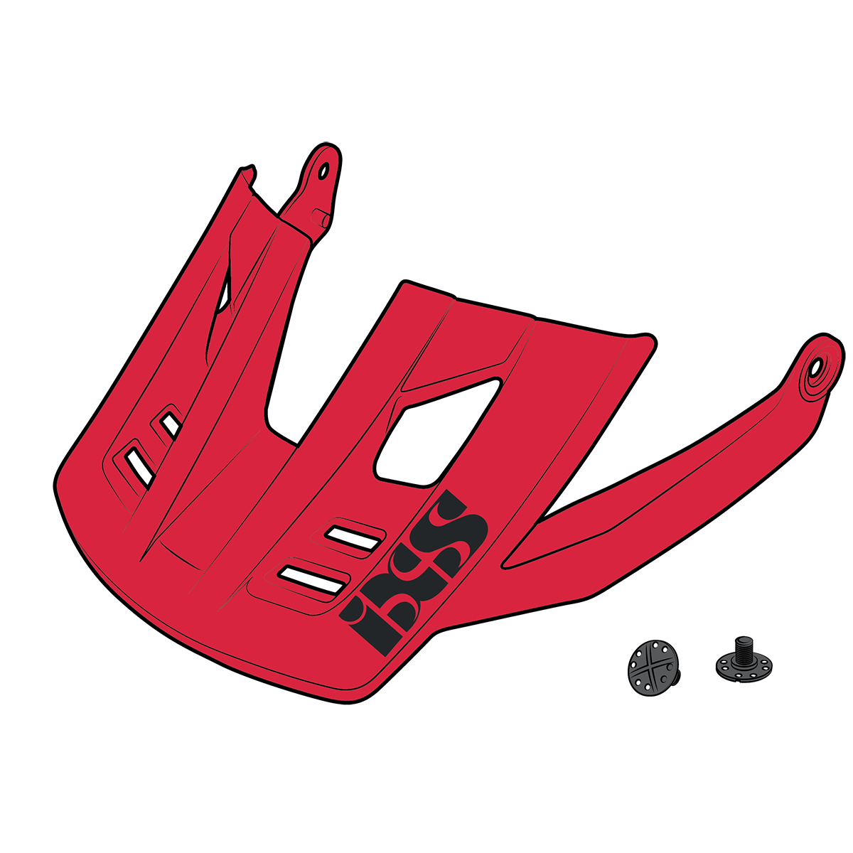 Visor + Pins Trigger FF - fluor red iXS