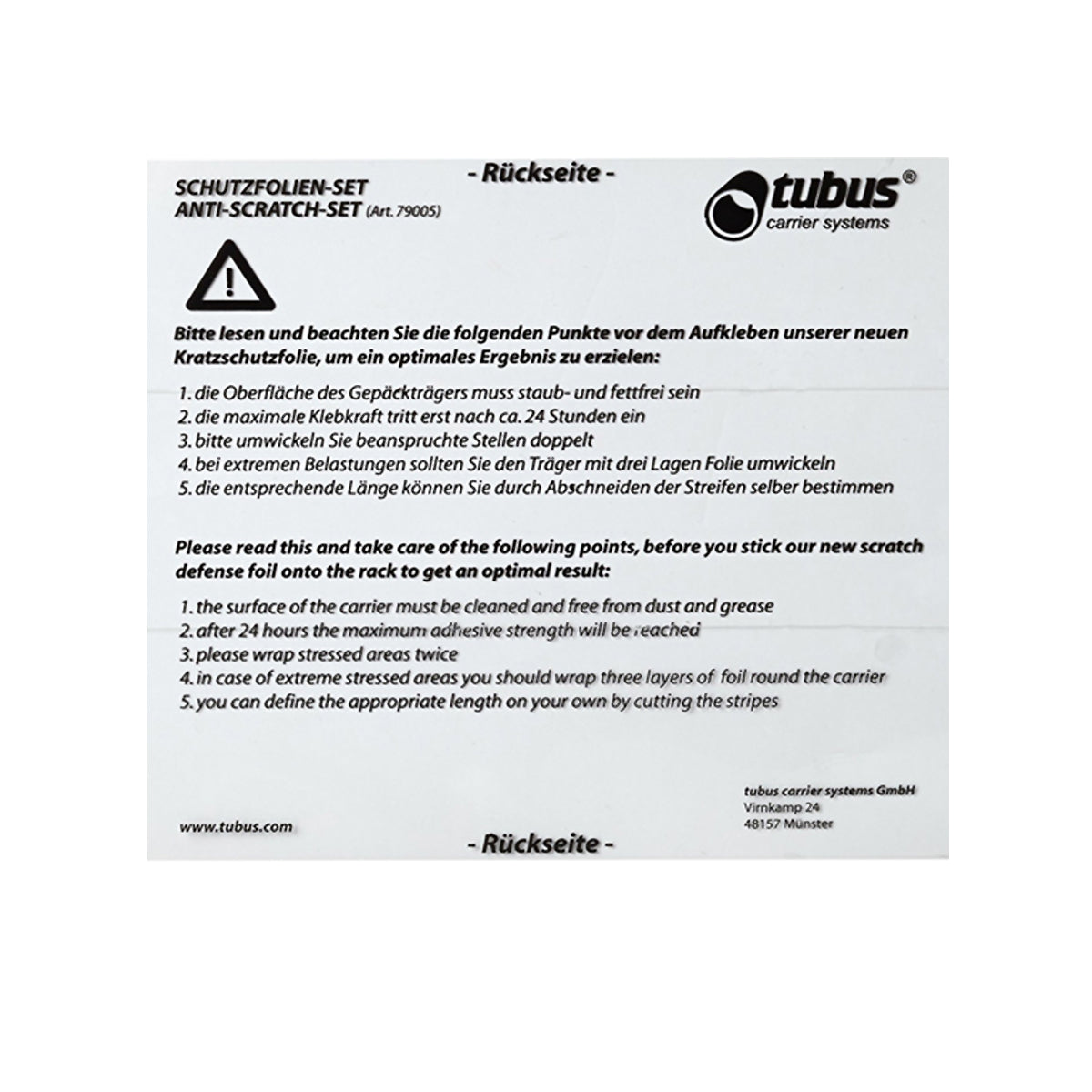 Schutzfolienset - Transparent