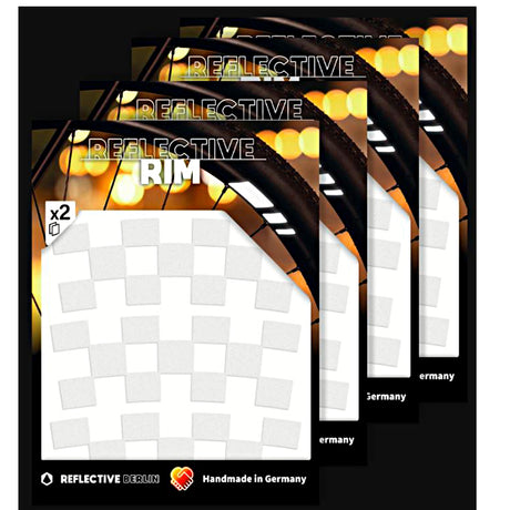 Pack of 4 Reflective Rim Checker - Weiß