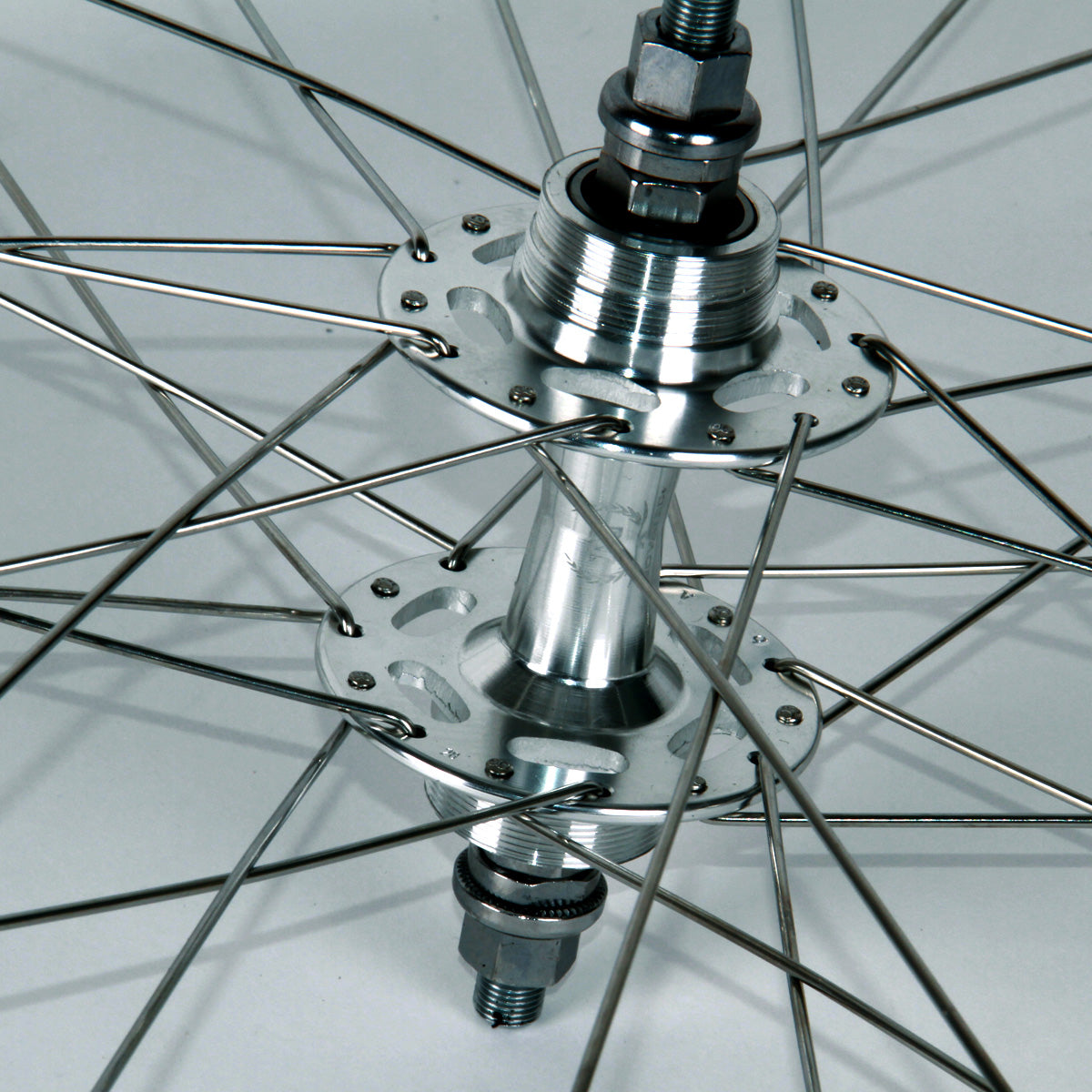 Singlespeed/Fixed Laufradsatz - silber poliert