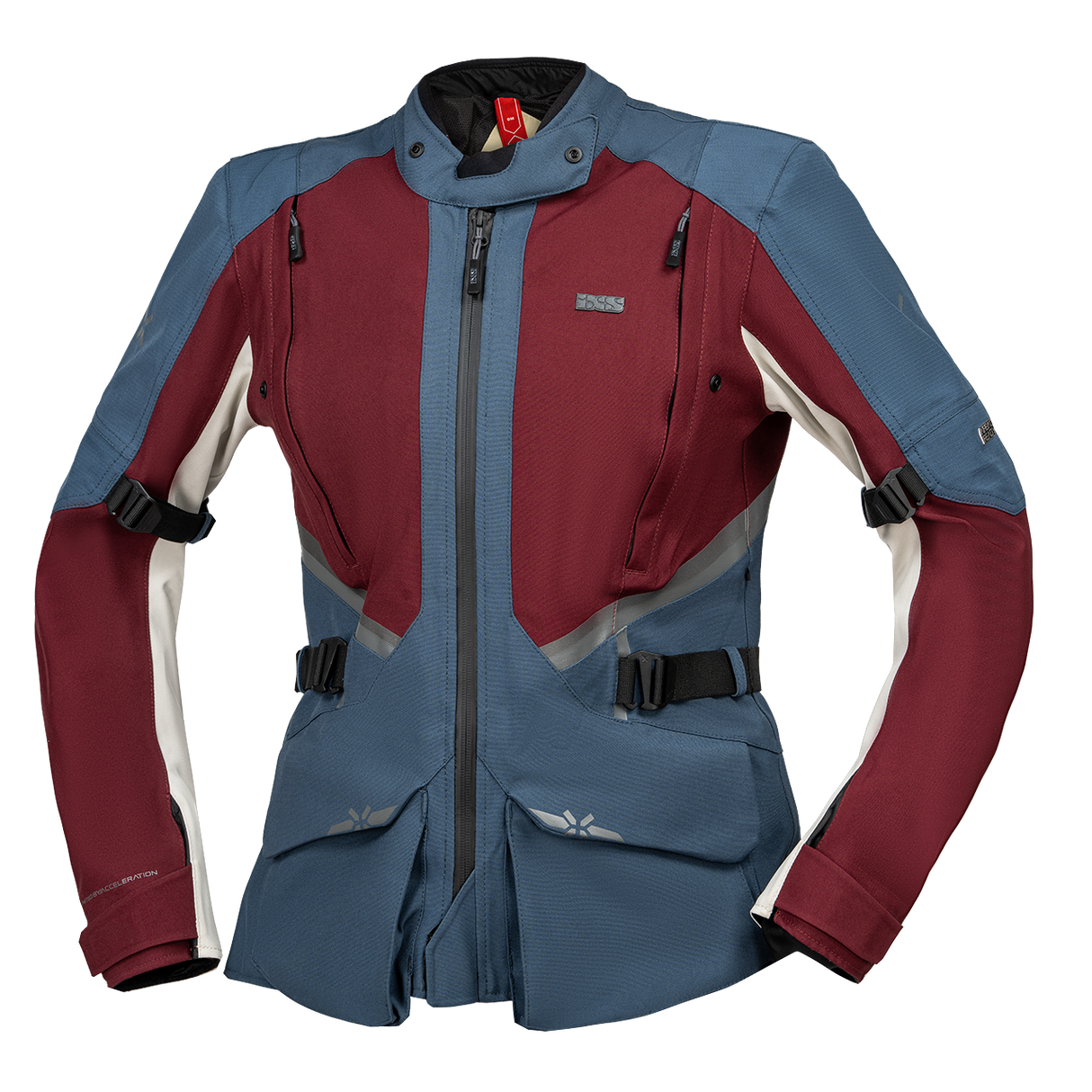Damen Tourster-STX 1.0 Laminatjacke - weinrot-blau-cool grey