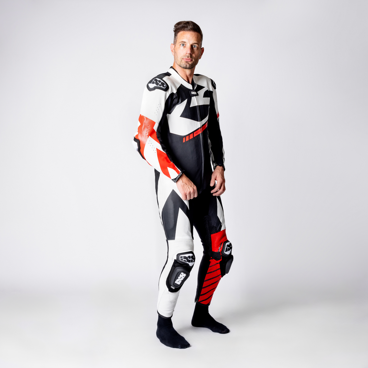 iXS-Ace 1.0 Lederkombi Einteiler - schwarz-weiss-rot-11