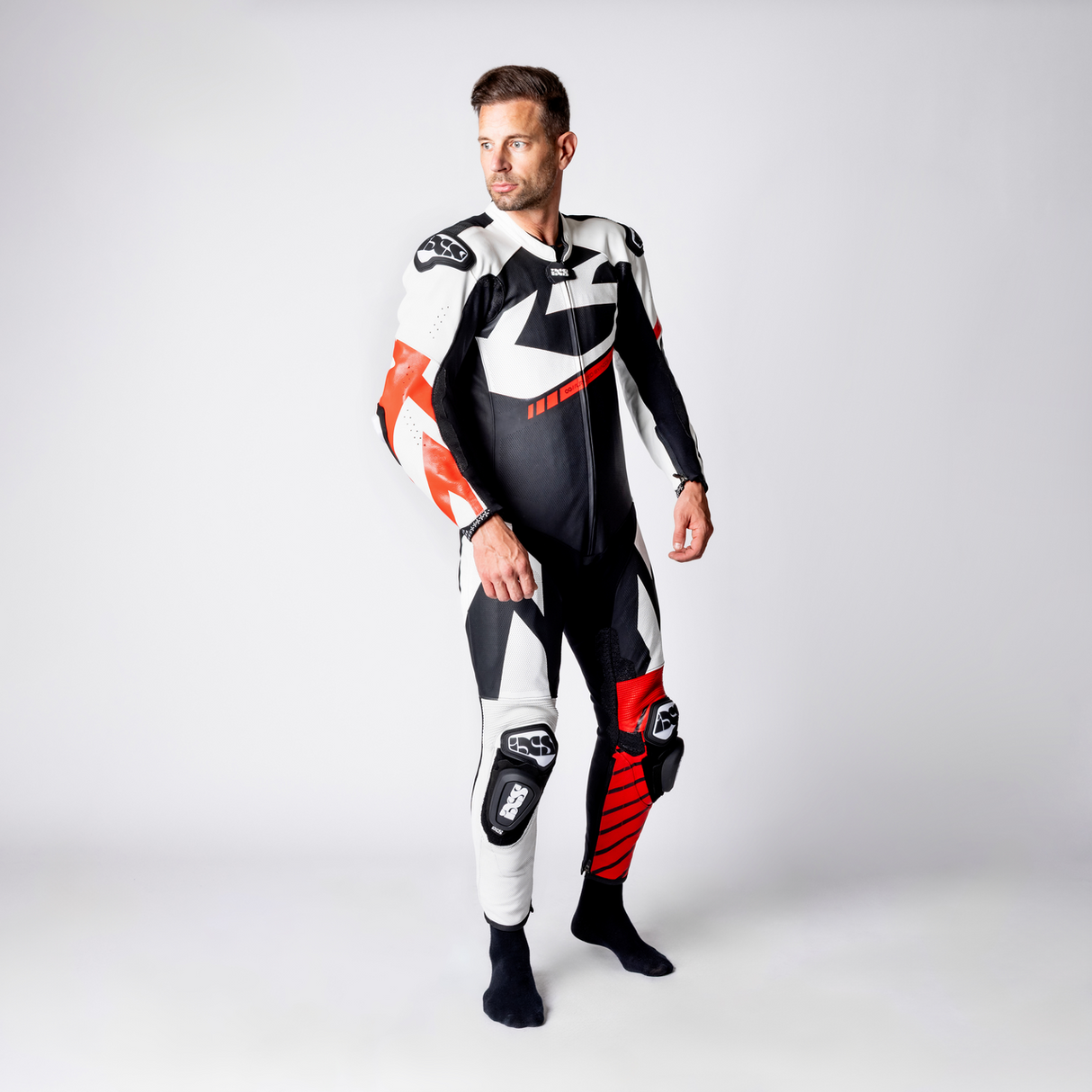 iXS-Ace 1.0 Lederkombi Einteiler - schwarz-weiss-rot-14