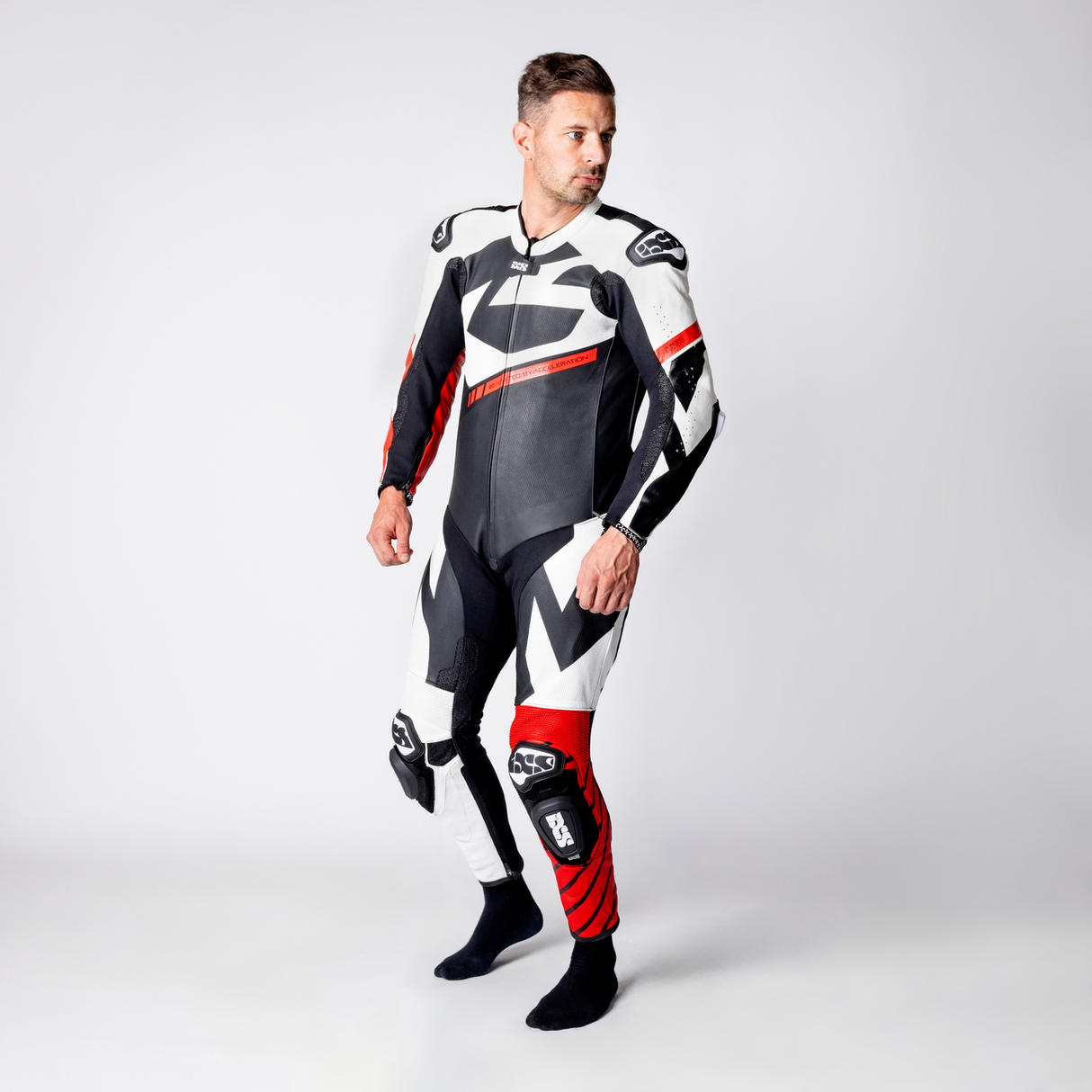 iXS-Ace 1.0 Lederkombi Einteiler - schwarz-weiss-rot-15