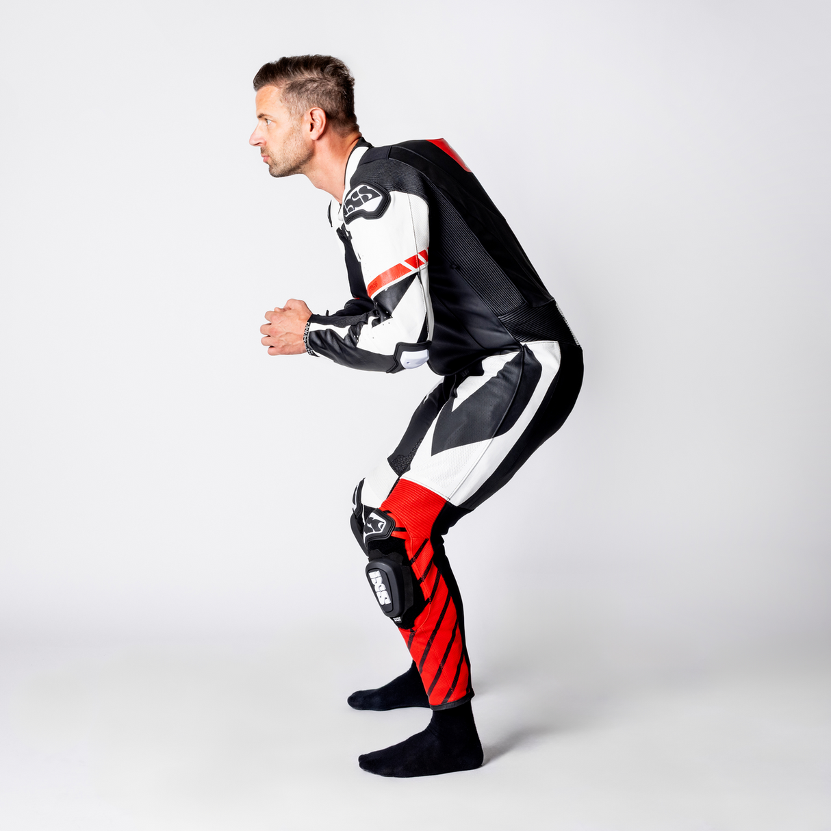 iXS-Ace 1.0 Lederkombi Einteiler - schwarz-weiss-rot-17