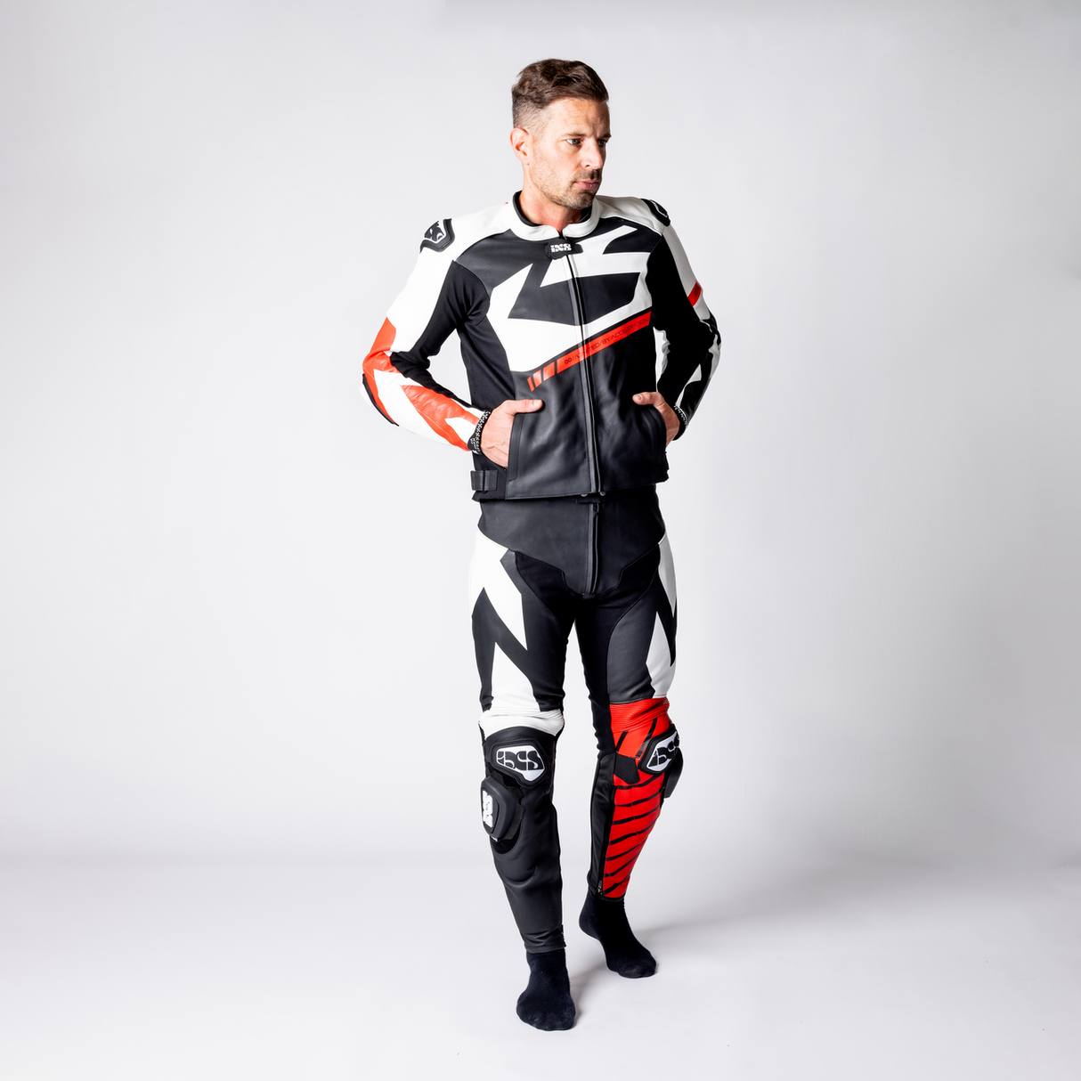 iXS-Ace 1.0 Lederkombi Zweiteiler - schwarz-weiss-rot-10