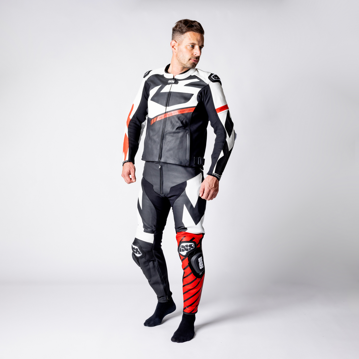 iXS-Ace 1.0 Lederkombi Zweiteiler - schwarz-weiss-rot-14