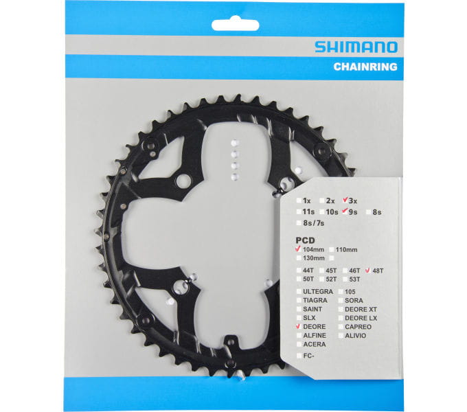 DEORE Kettenblatt FC-M590, 48 Zähne für KSR - schwarz Shimano