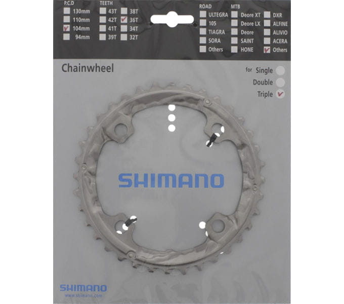 Trekking Kettenblatt FC-T551, 36 Zähne - silber Shimano