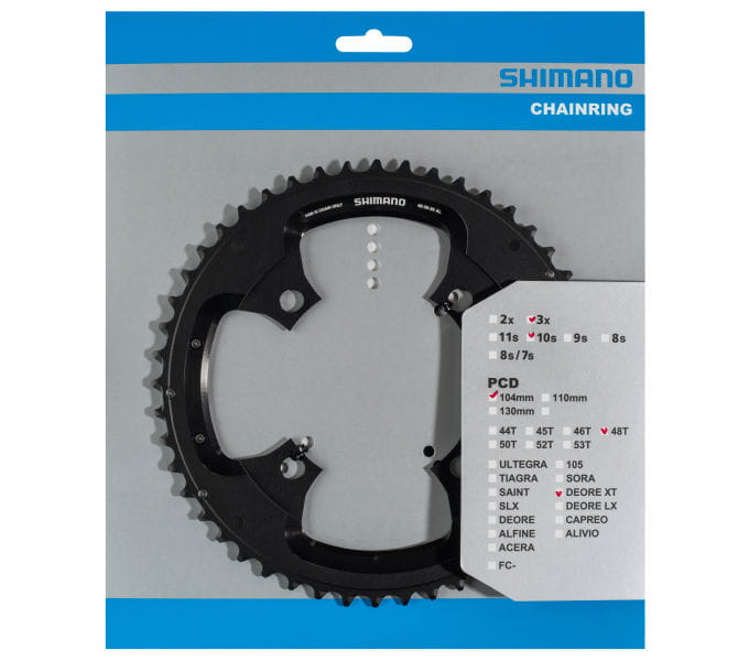 DEORE XT Kettenblatt für KSR, 48 Zähne - schwarz Shimano