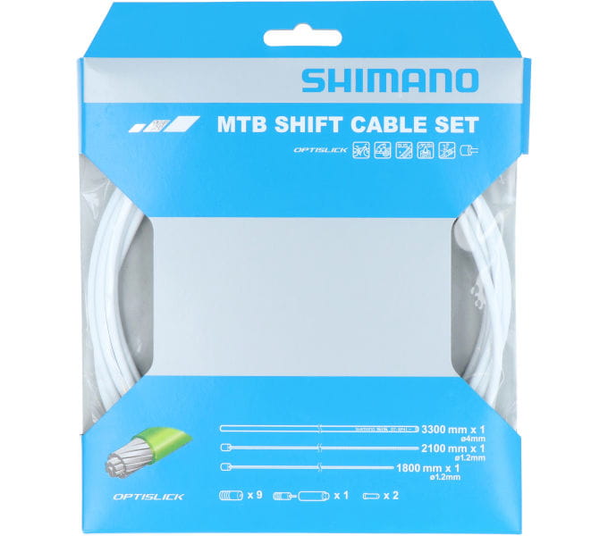 MTB Schaltzug-Set Optislick, 3300 mm Hülle - weiß Shimano