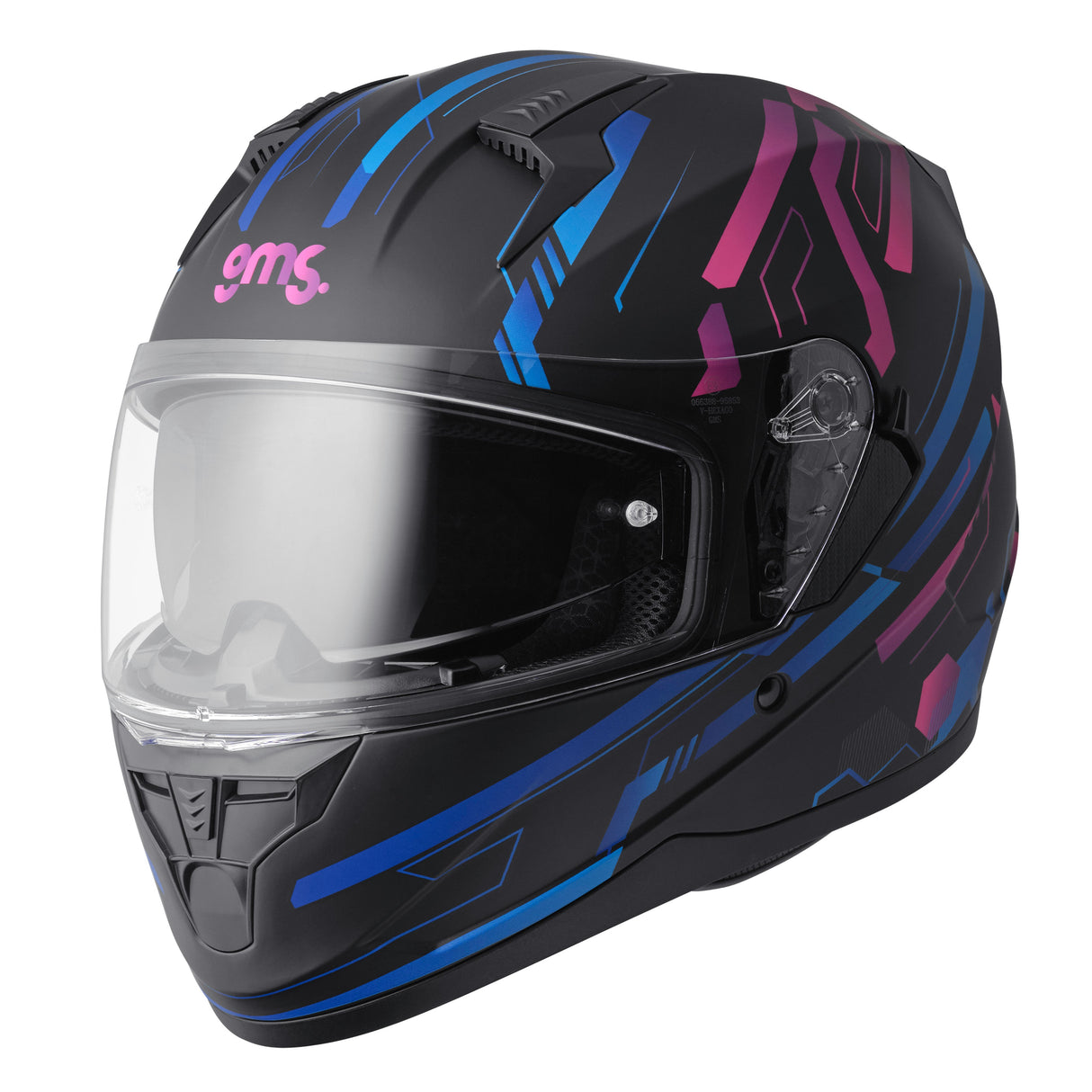 Integralhelm Hexago Graphic matt-blau-violett