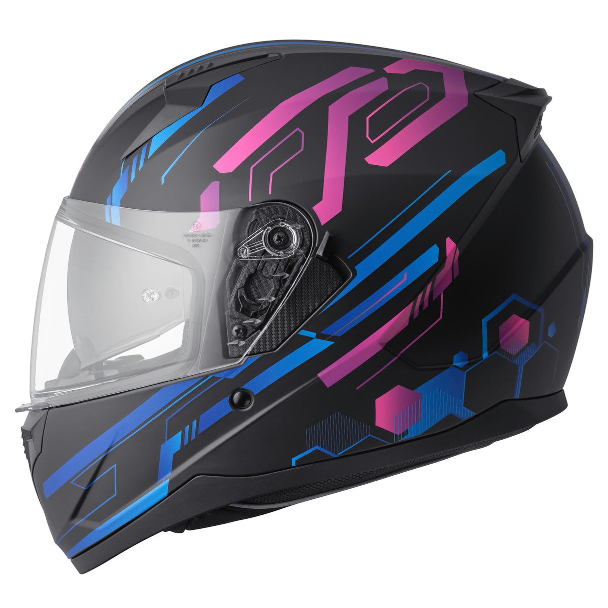Integralhelm Hexago Graphic matt-blau-violett