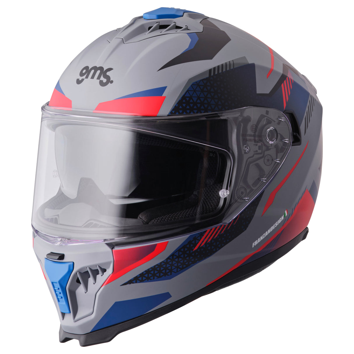 Integralhem Gelero matt grau-blau-rot
