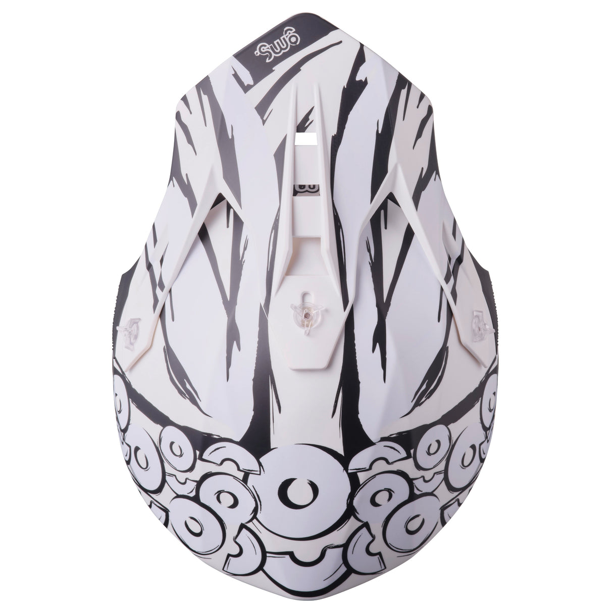 Motocrosshelm Fortis Graffi matt schwarz-weiss