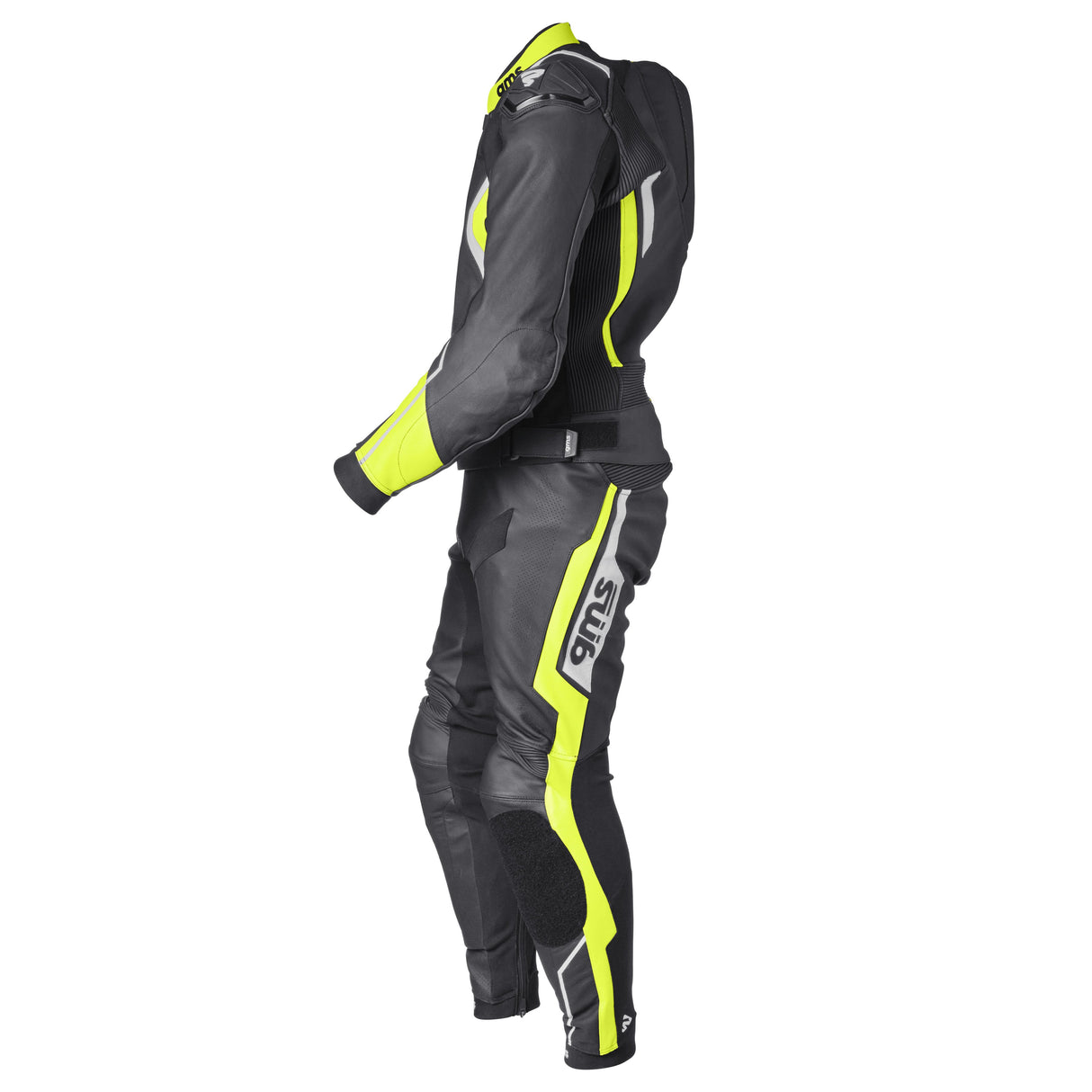Lederkombi GR-1 2PC schwarz-gelb-weiss