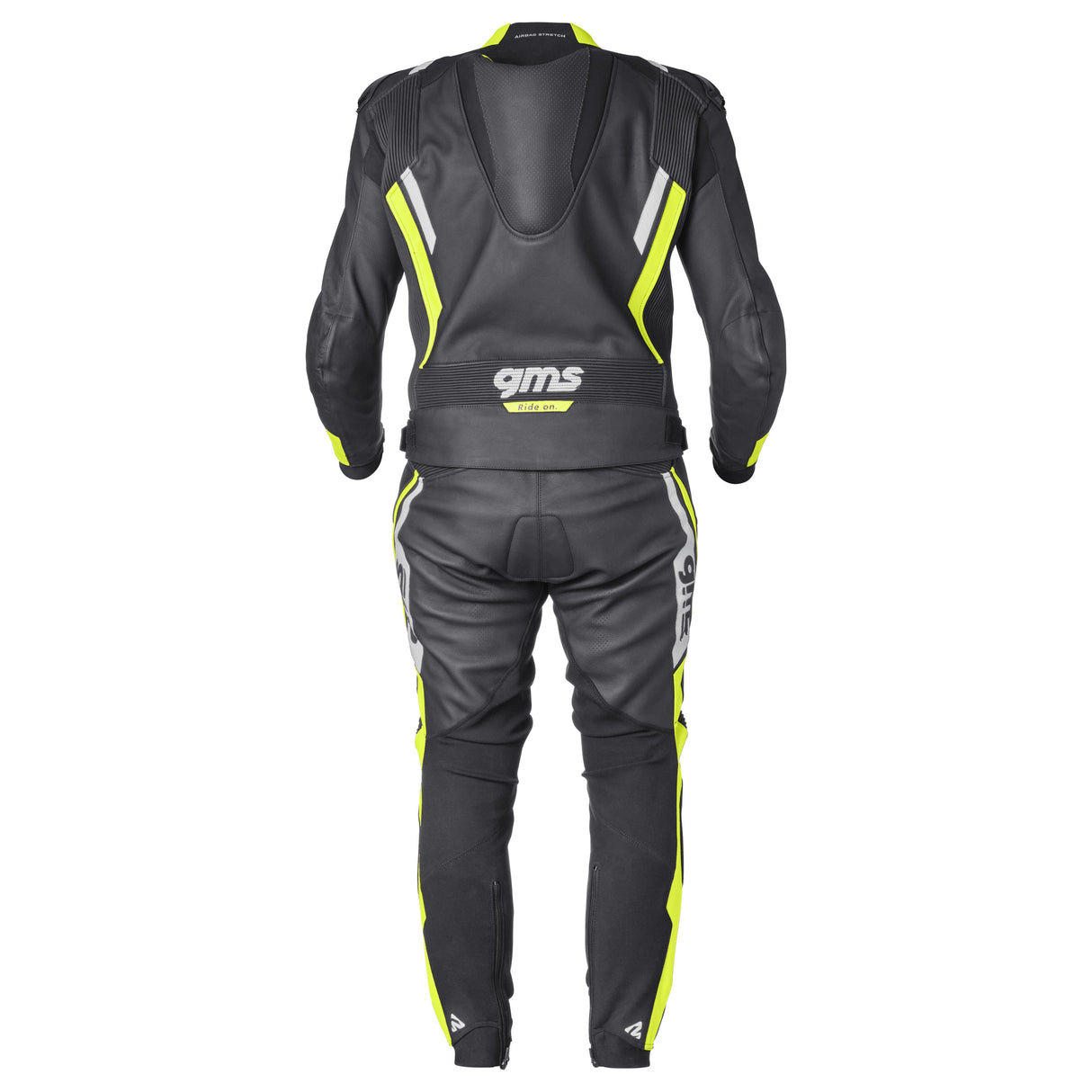 Lederkombi GR-1 2PC schwarz-gelb-weiss