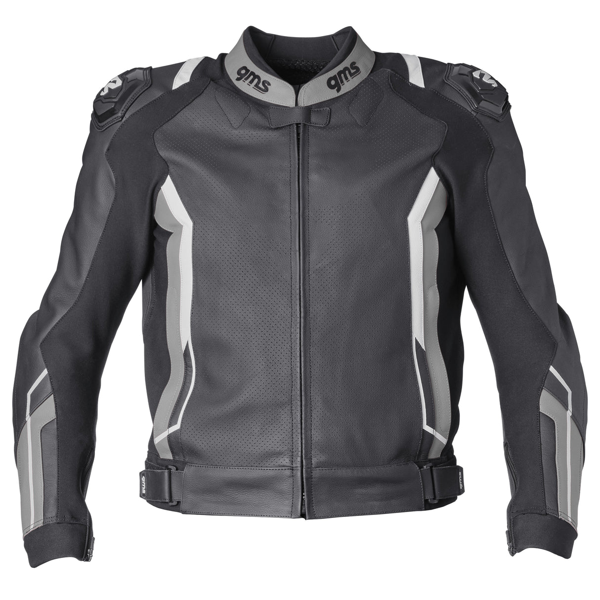 Lederkombi GR-1 2PC schwarz-grau-weiss