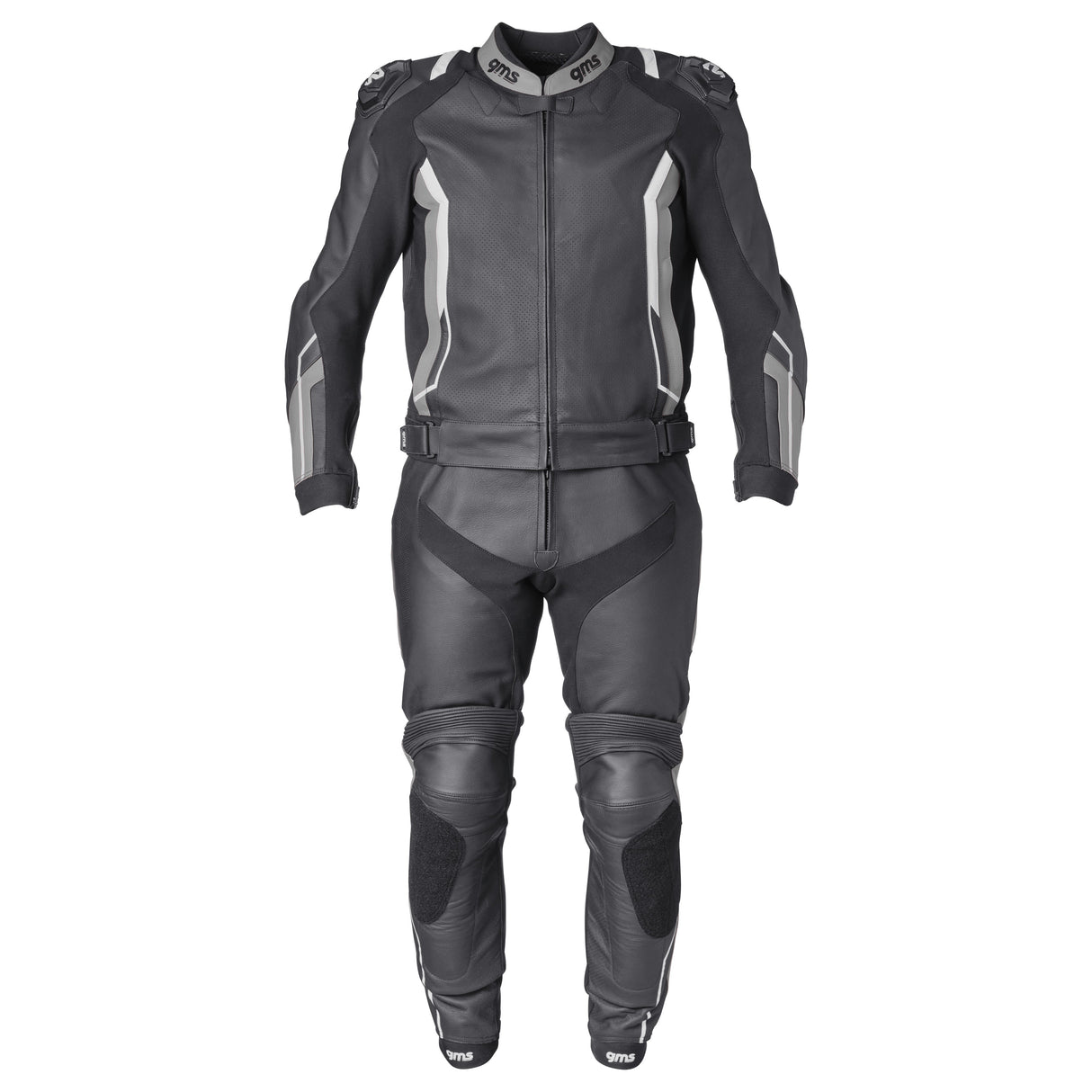 Lederkombi GR-1 2PC schwarz-grigio-weiss