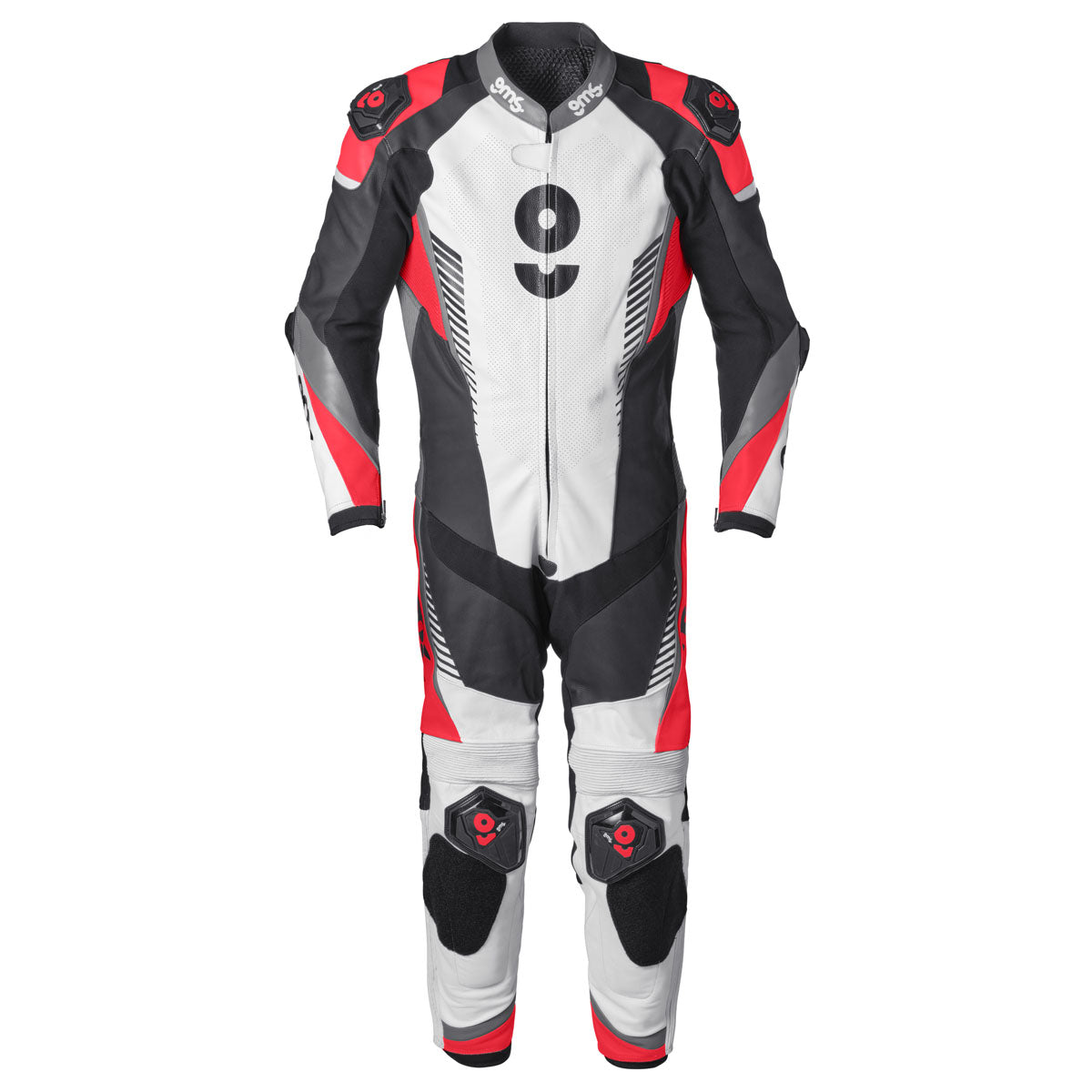 Lederkombi GRC-1 1PCS schwarz-weiss-rot