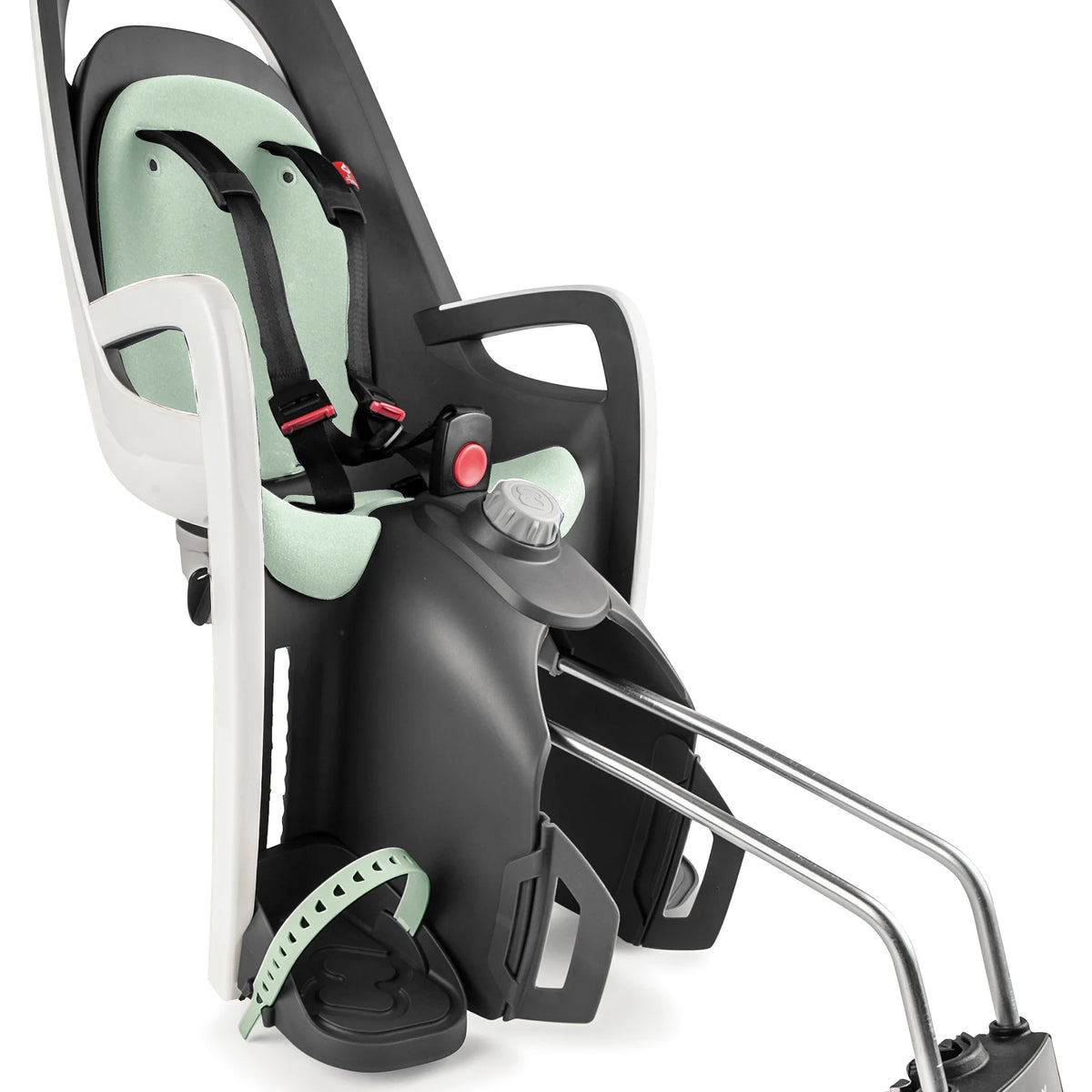 Universal Kindersitz Für Sitzrohr – Schwarz/weiß, Max. 22 Kg, Mit Dreipunktgurt, Höhenverstellbare Rückenlehne, TÜV/GS Geprüft – Für Fahrradrahmen Ø 25–46 Mm / Oval 30–60 Mm