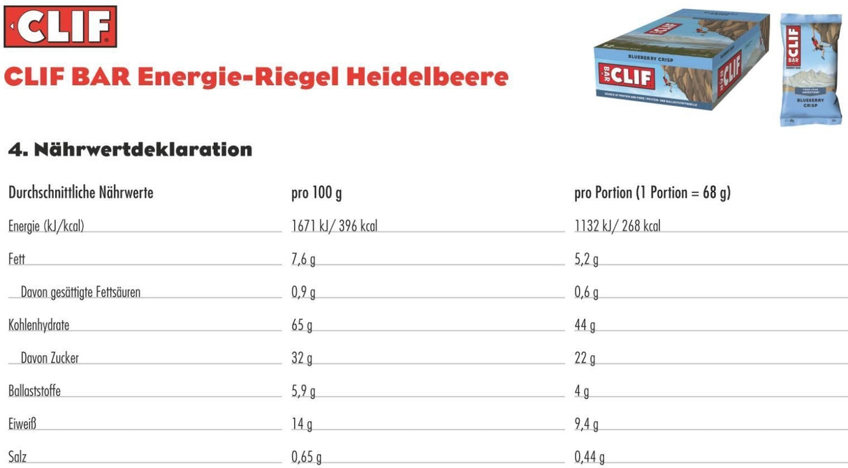 Original Energy Bar Energie Riegel - Blueberry Crisp