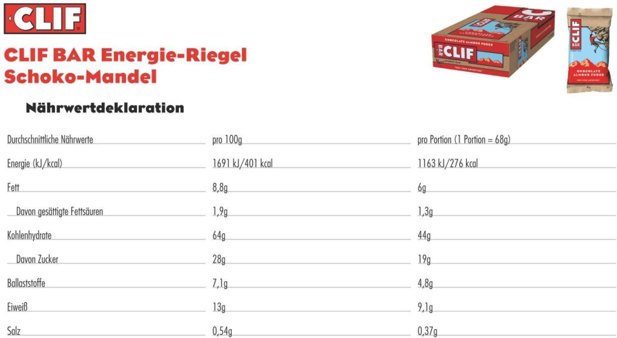 Original Energy Bar Energie Riegel - Chocolate Almond Fudge