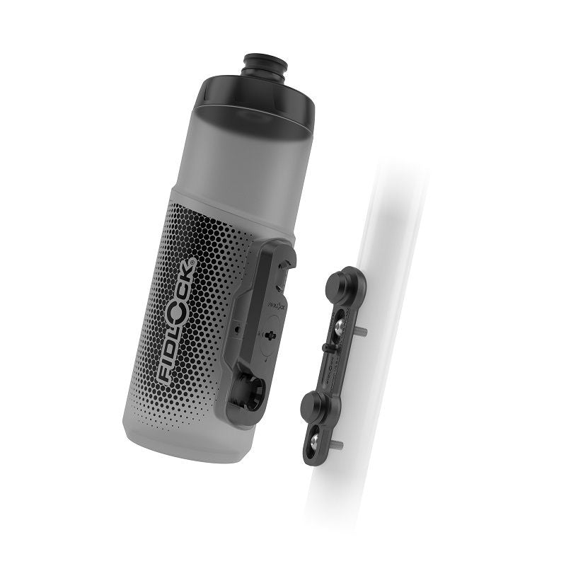 TWIST bottle 600 antibacterial + bike base - transparent black