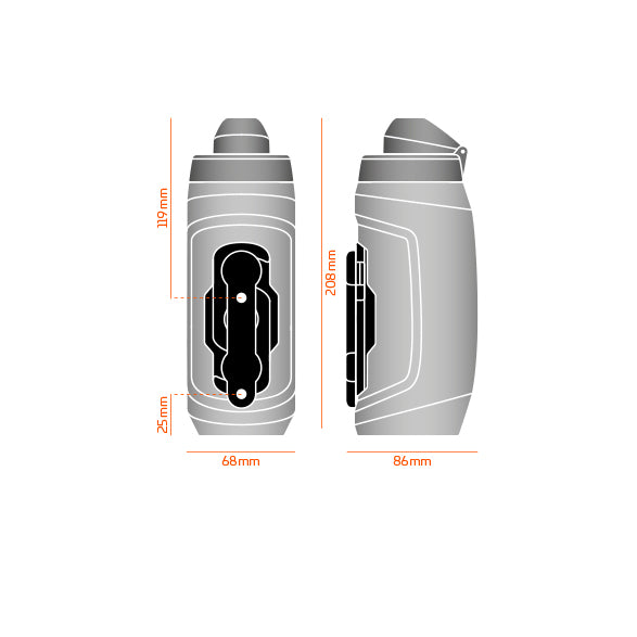 TWIST bottle 590 + bike base - clear