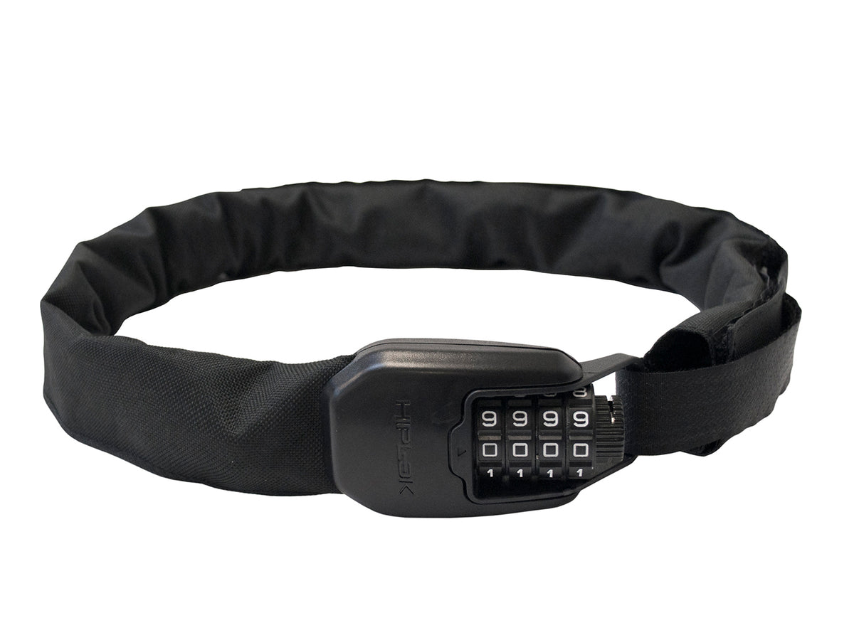 Spin, wearable 6mm chain with 4-digit combi-dial - all black
