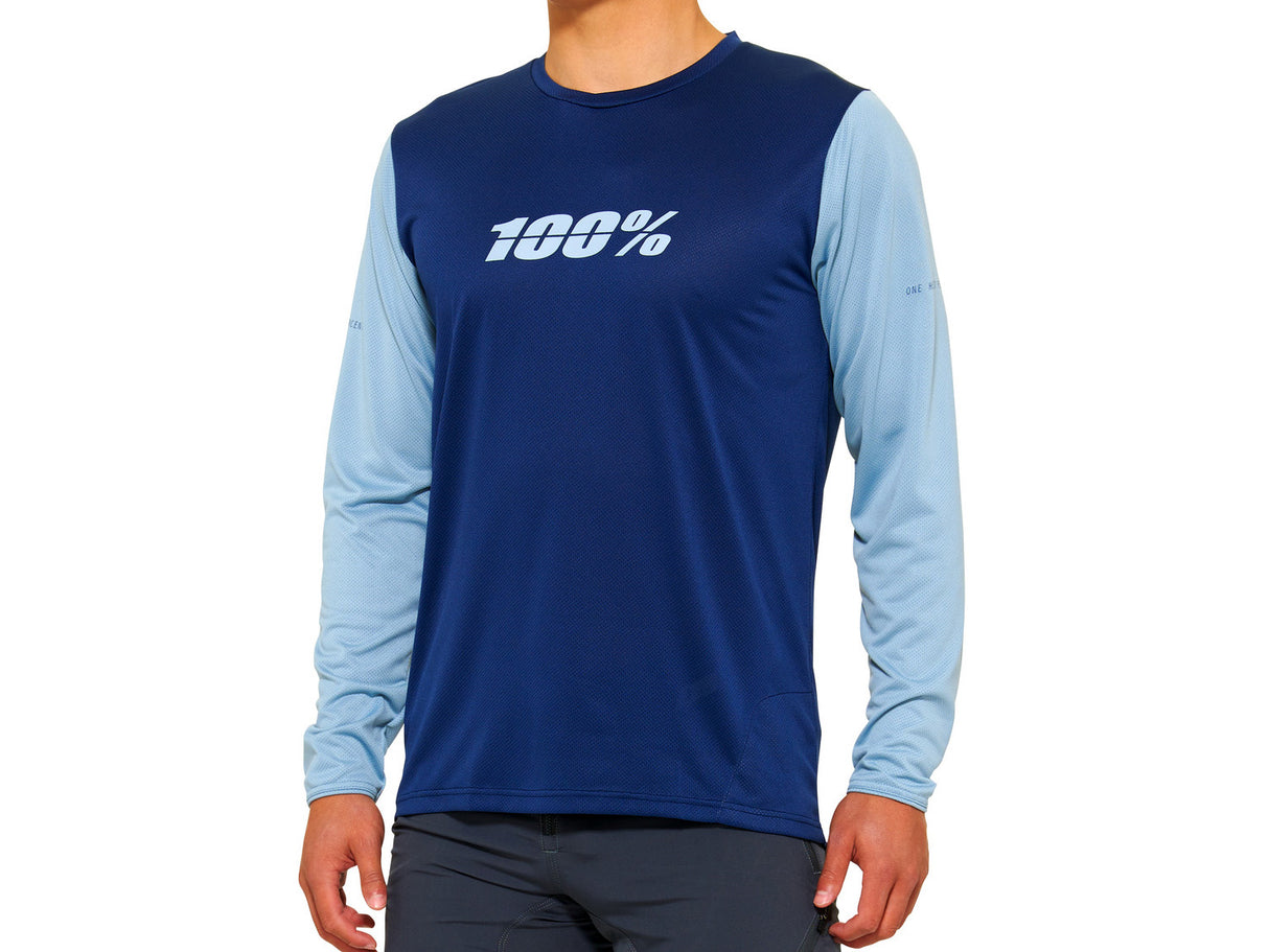 100% Ridecamp Long Sleeve Jersey - Navy/Slate