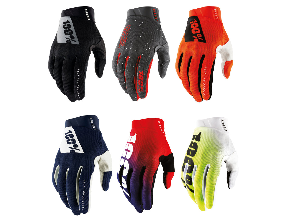 100% Ridefit Gloves Mars rot