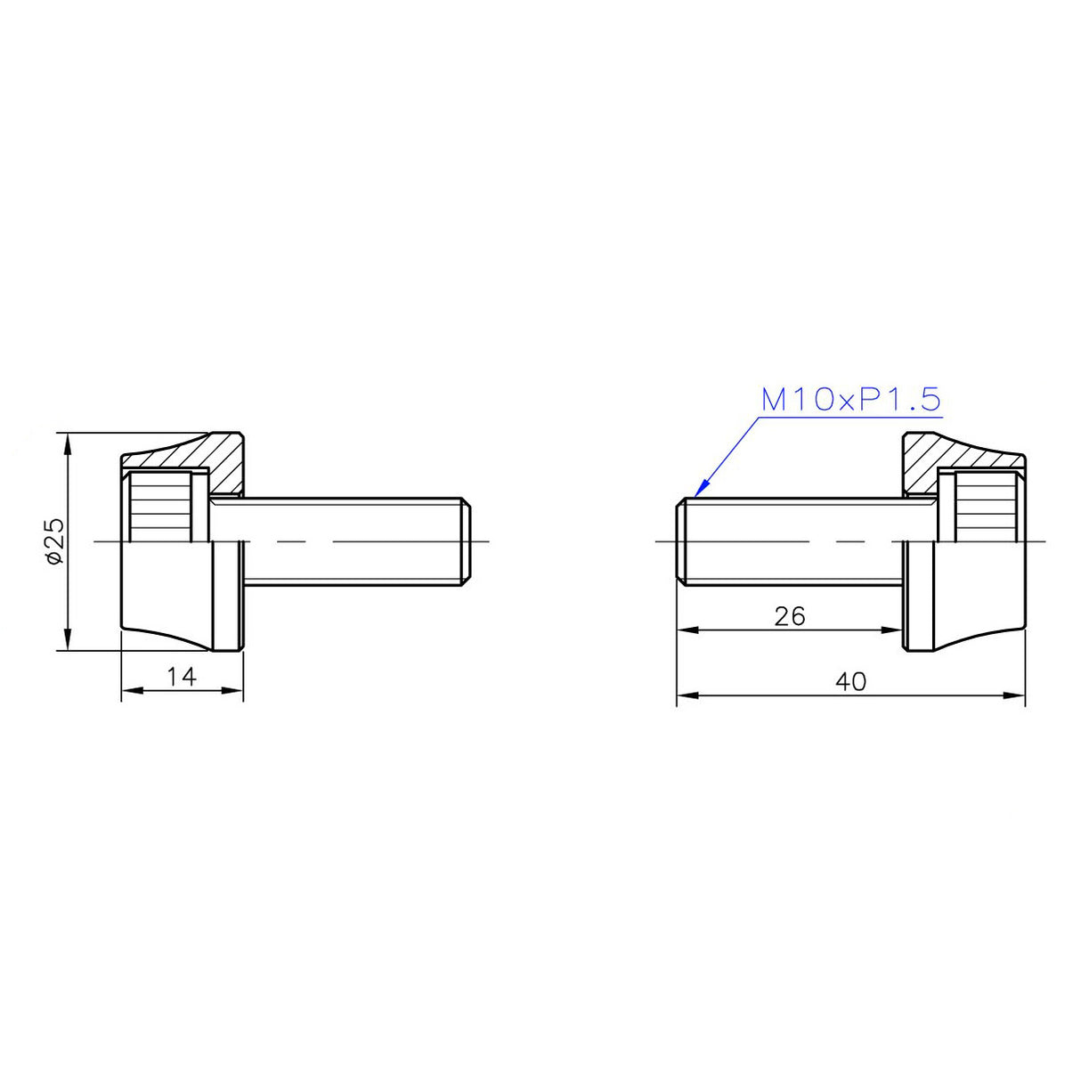CroMo Bolts für DJD/MT Supadrive Naben - Schwarz