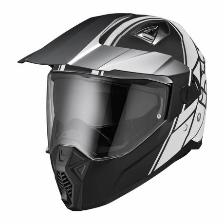 208 2.0 Motorradhelm - matt schwarz-weiss