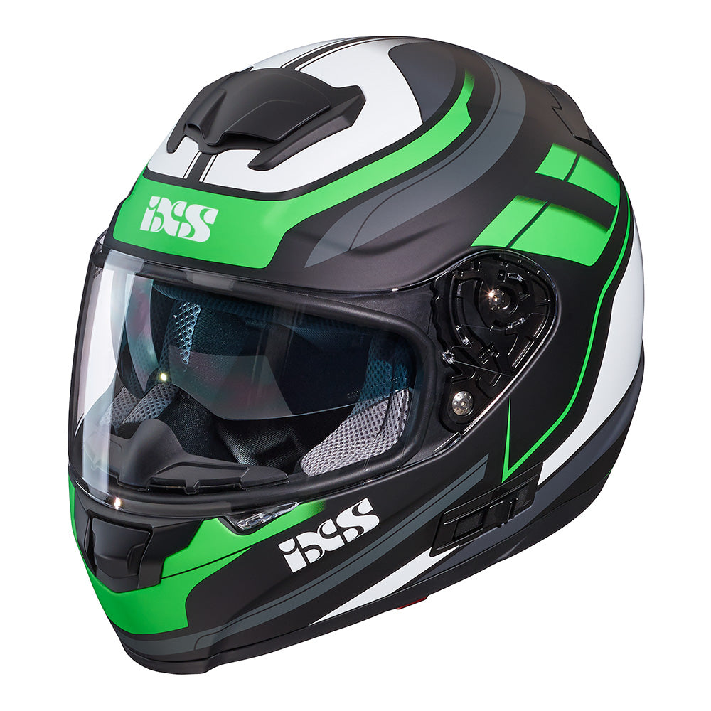 215 2.0 Motorradhelm matte black green white