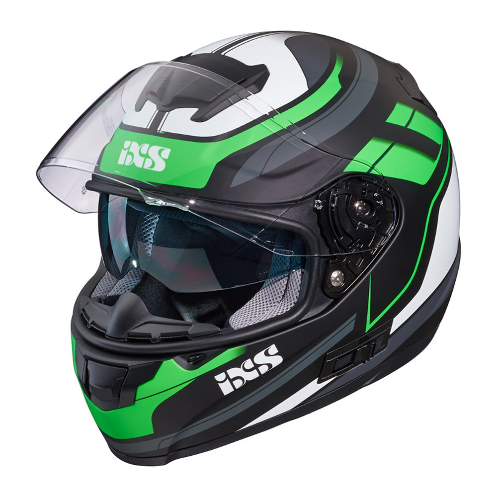 215 2.0 Motorradhelm matte black green white