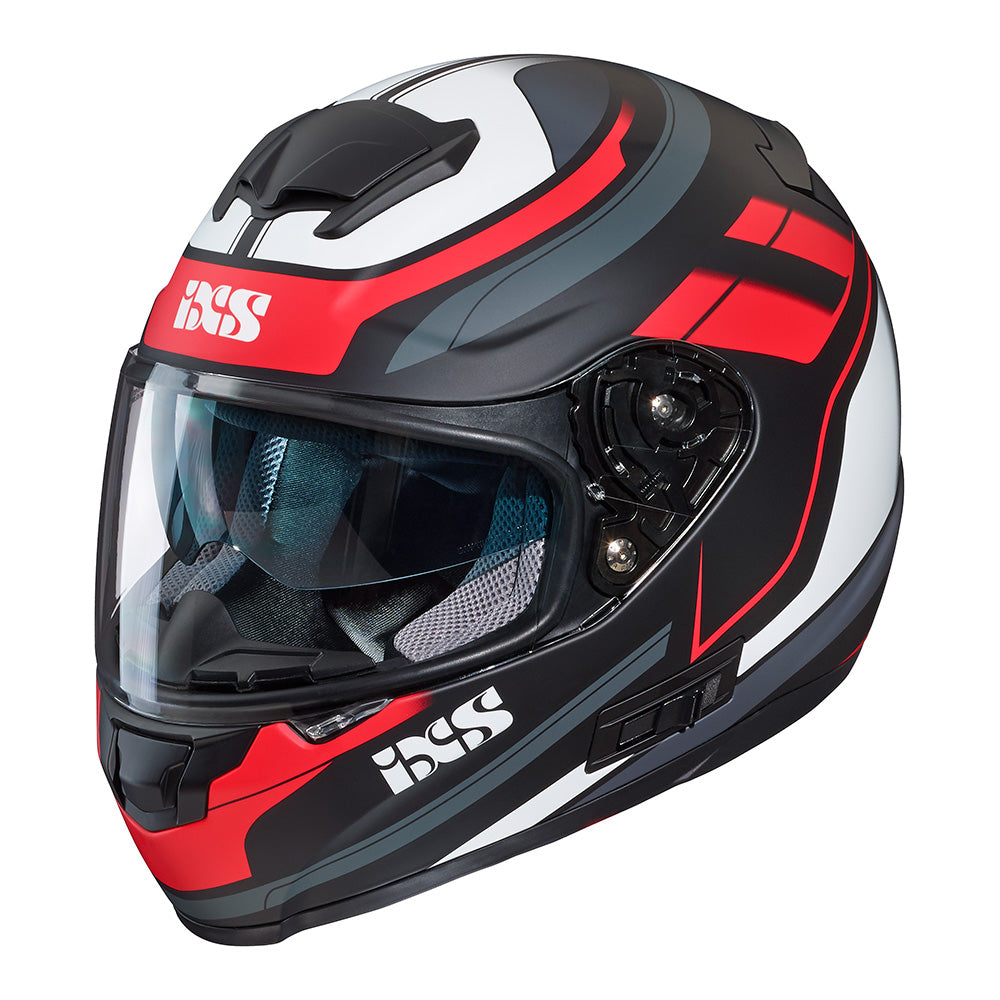 215 2.0 Motorradhelm matte black red white