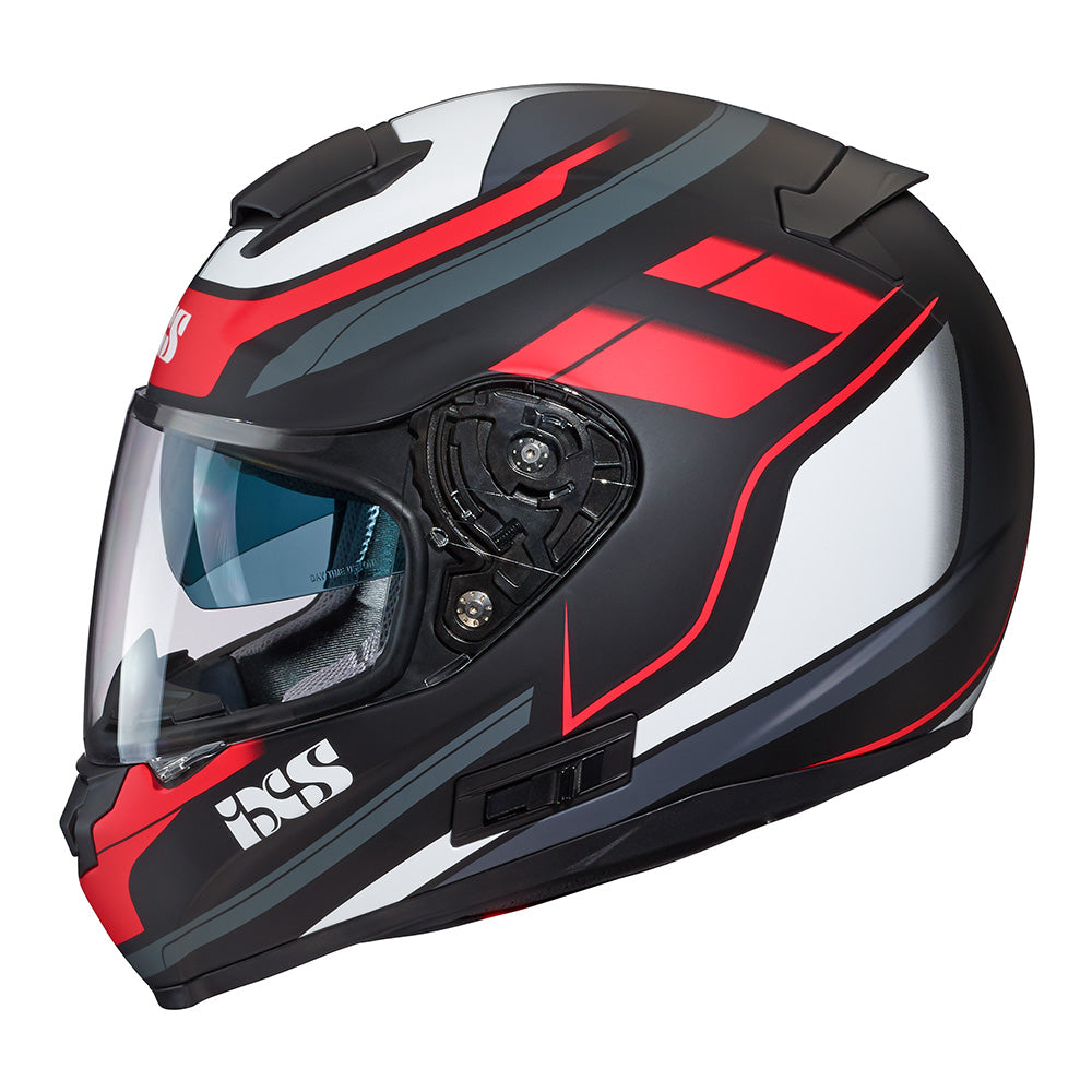 215 2.0 Motorradhelm matte black red white