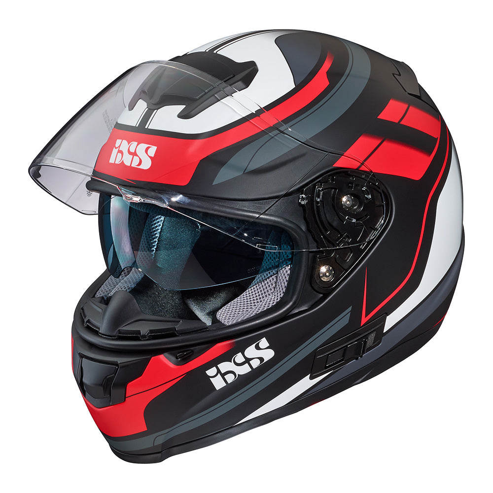 215 2.0 Motorradhelm matte black red white