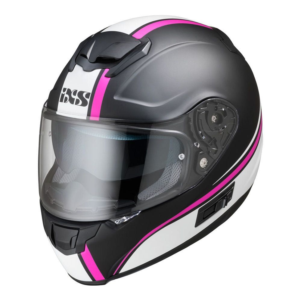 215 2.1 Motorradhelm matte black white pink