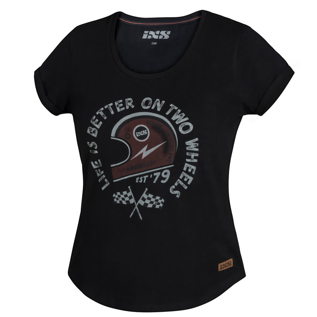 Damen T-Shirt On Two Wheels - schwarz-rot