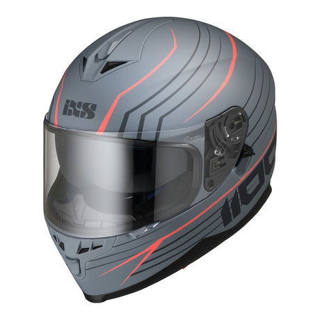 Integralhelm iXS1100 2.1 grau-rot matt