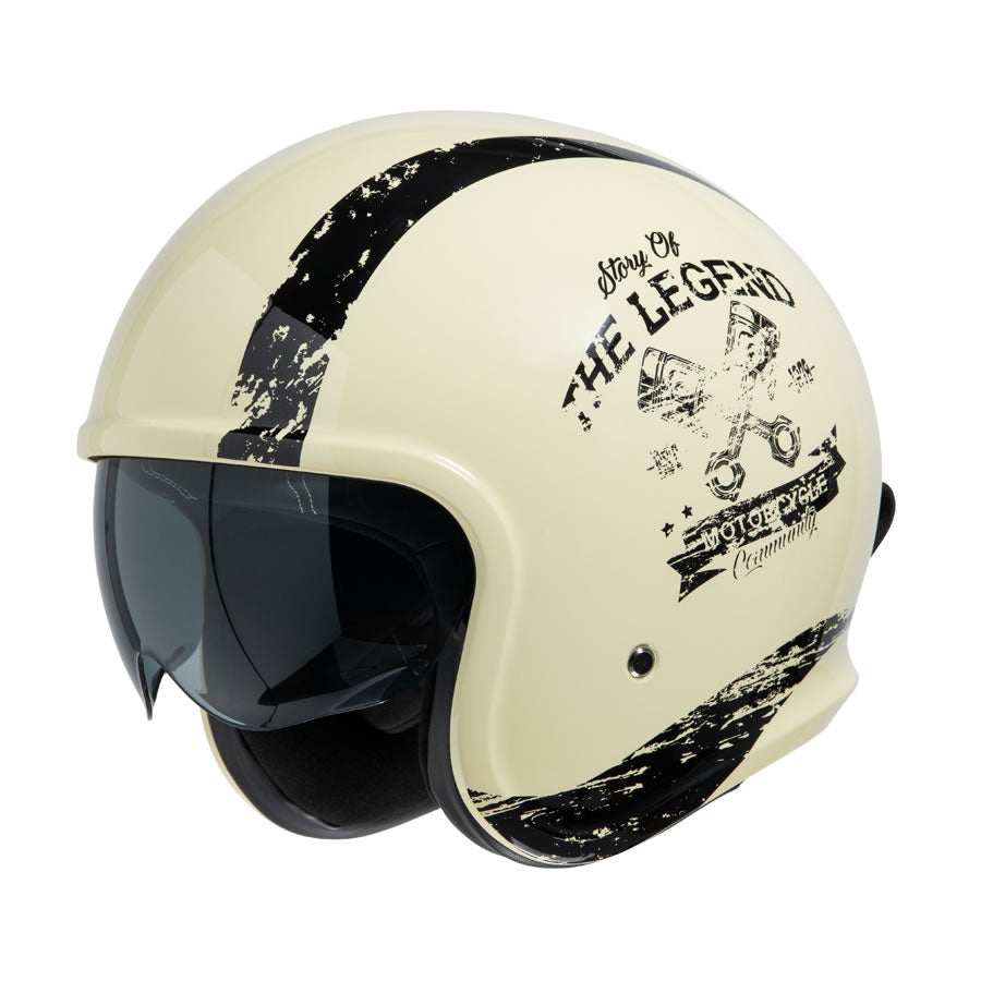 Jethelm 880 2.0 - matt elfenbein-schwarz